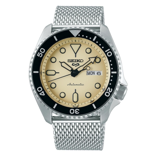 Seiko 5 Sports Cream Dial Silver Mesh Bracelet Automatic Men's Watch  SRPD67K1 | Best Buy Canada