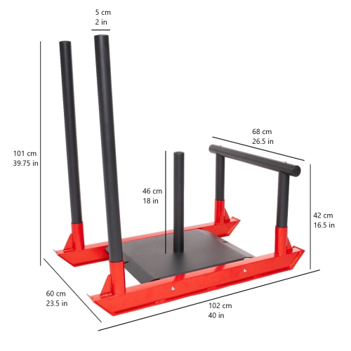 PRISP Weighted Power Sled for Speed and Strength Training - Push and Pull Prowler