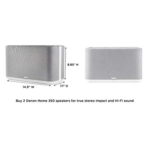 Denon Home 350 Wireless Speaker | HEOS Built-in, AirPlay 2, and Bluetooth | Alexa Compatible | Stunning Design | White