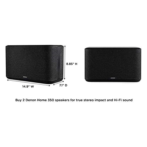 Denon Home 350 Wireless Speaker | HEOS Built-in, AirPlay 2, and Bluetooth | Alexa Compatible | Stunning Design | Black