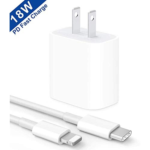 Chargeur Rapide USB C 20W Apple MFi Certifié Adaptateur Secteur iPhone et Câble USB C vers Lightning 2M/6FT PD 3.0 pour iPhone 13 Pro Max 13 SE3 12 Pro Max SE2020 11 XR XS Max X 8 Plus iPad Blanc 