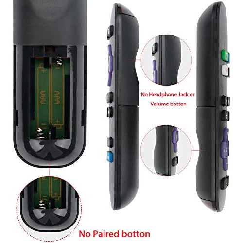 NOT Support for Any Roku Stick or Roku TV Remote Control Replaced for Roku 1 2 3 4 HD LT XS XD Roku Express 3900R Premiere 4620XB 4210XB 3900R 2500R 2700R 2450XB w//Channel Shortcut Buttons