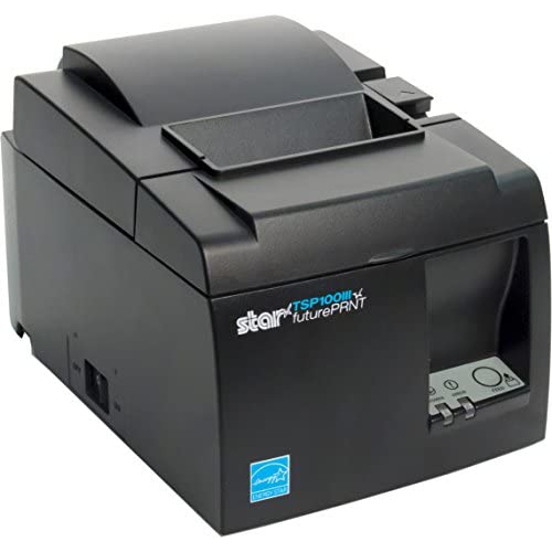 Star Micronics TSP143IIILAN Ethernet Thermal Receipt Printer with Auto-cutter and Internal Power Supply - Gray