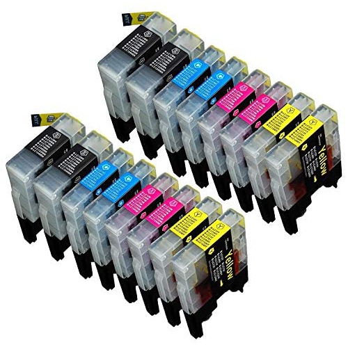 ZULU INKS  16 Pack Compatible Brother Lc-61, Lc-65 4 Black, 4 Cyan, 4 Magenta, 4 for Use With Brother Mfc-J410, Dcp-145C, In Yellow