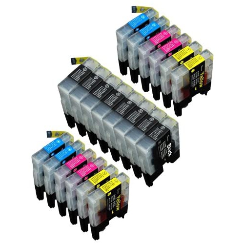 20 Pack Compatible Brother LC-61 , LC-65 8 Black, 4 Cyan, 4 Magenta, 4 Yellow for use with Brother MFC-J410, DCP-145C,