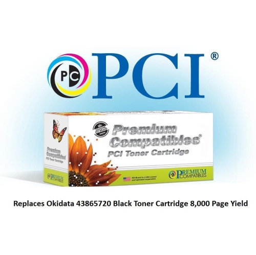 Premium Compatibles Inc. 43865720-PCI Replacement Ink and Toner Cartridge for Okidata Printers, Black