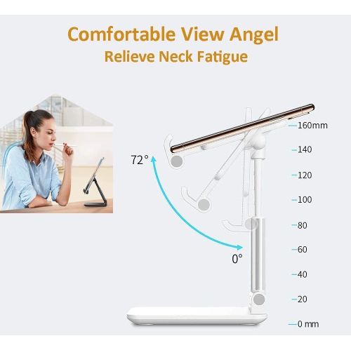 Support réglable pour téléphone cellulaire, Support de tablette pliable Cleanedt pour téléphone mobile pour bureau compatible avec iPhone/Samsung