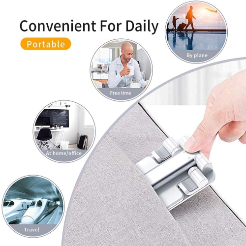 Support réglable pour téléphone cellulaire, Support de tablette pliable Cleanedt pour téléphone mobile pour bureau compatible avec iPhone/Samsung