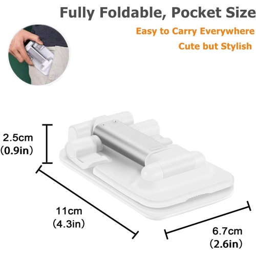 Support réglable pour téléphone cellulaire, Support de tablette pliable Cleanedt pour téléphone mobile pour bureau compatible avec iPhone/Samsung