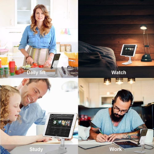 Support réglable pour téléphone cellulaire, Support de tablette pliable Cleanedt pour téléphone mobile pour bureau compatible avec iPhone/Samsung