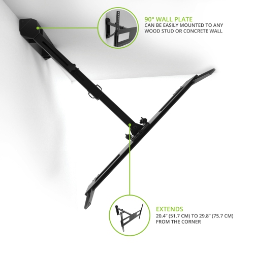 Kanto FMC1 Telescoping Corner TV Wall Mount for 40" - 60" TVs
