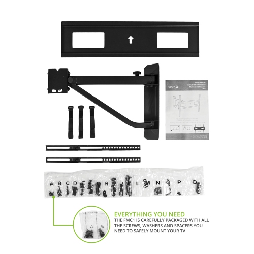 Kanto FMC1 Telescoping Corner TV Wall Mount for 40" - 60" TVs
