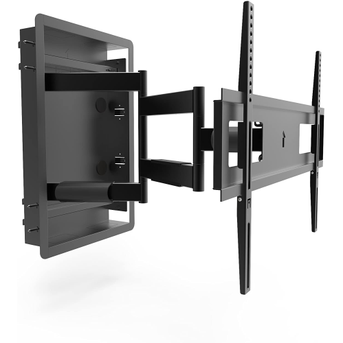 Kanto R500 Recessed In-Wall Low Profile Full Motion TV Mount for 46" - 80" TVs - Extends 27.6"