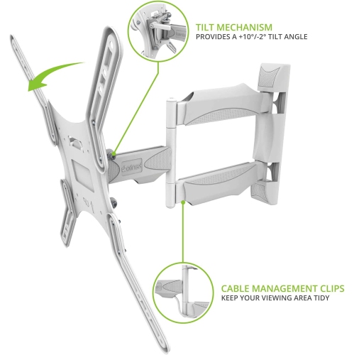 Kanto M300W Full Motion TV Wall Mount for 26" - 55" TVs - White