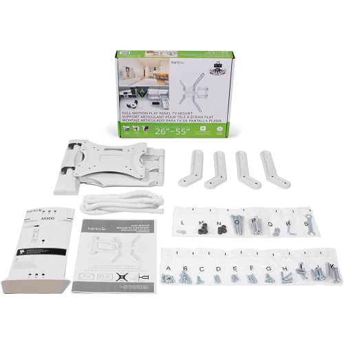 Kanto M300W Full Motion TV Wall Mount for 26" - 55" TVs - White