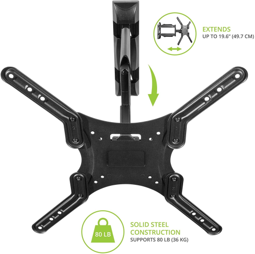 Kanto M300 Full Motion TV Wall Mount for 26" - 55" TVs - Black