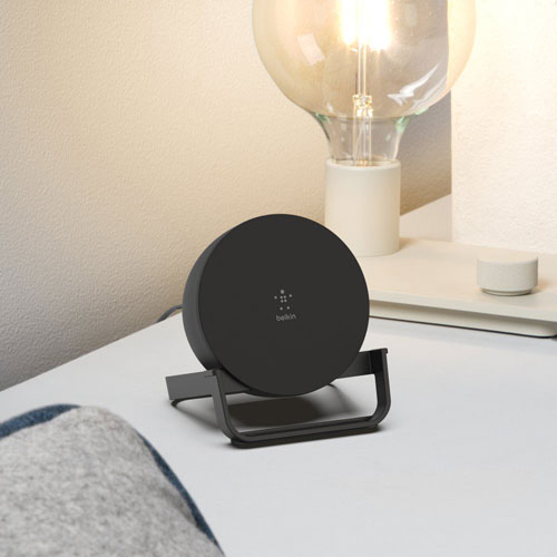 Belkin BOOST CHARGE 10W Wireless Charging Stand With Speaker (AUF001TTBK) -  Black