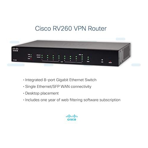 Cisco RV260 VPN Router with 8 Gigabit Ethernet Ports, Limited Lifetime Protection (RV260-K9-NA)