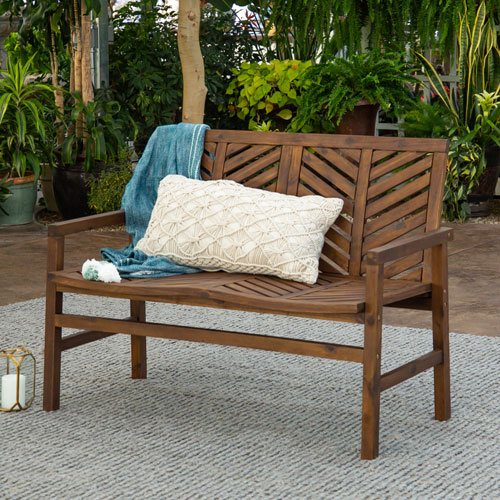 Winmoor Home Wood Patio Bench - Dark Brown