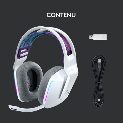 Logitech G733 LIGHTSPEED RGB Wireless Gaming Headset - White