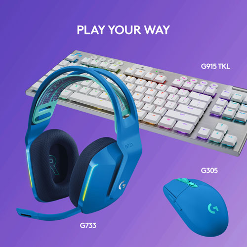 Casque de jeu sans fil RVB LIGHTSPEED G733 de Logitech - Bleu