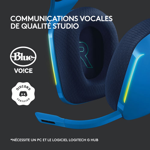 Casque de jeu sans fil RVB LIGHTSPEED G733 de Logitech - Bleu