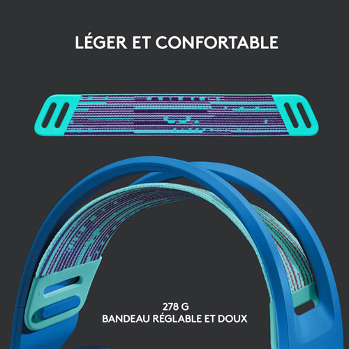 Casque de jeu sans fil RVB LIGHTSPEED G733 de Logitech - Bleu