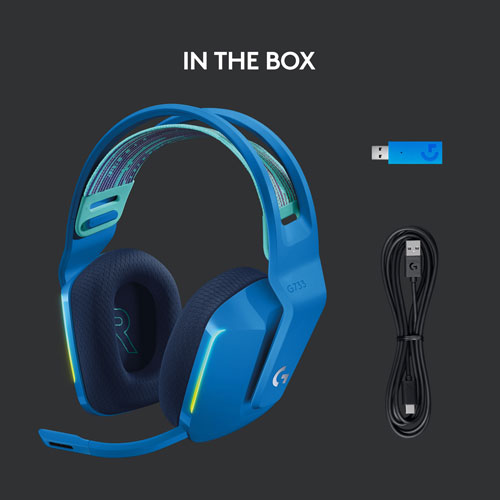 Casque de jeu sans fil RVB LIGHTSPEED G733 de Logitech - Bleu