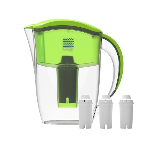 Drinkpod Alkaline Water Filter Pitcher, 8-Stage Cartridge Composed of Ion Exchange Resin, Tourmaline, Mineral Balls and Carbon, Removes Free-Radicals