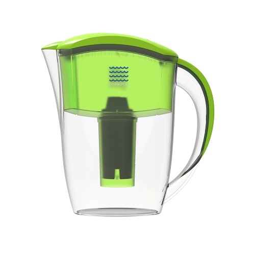 Drinkpod Alkaline Water Filter Pitcher, 8-Stage Cartridge Composed of Ion Exchange Resin, Tourmaline, Mineral Balls and Carbon, Removes Free-Radicals