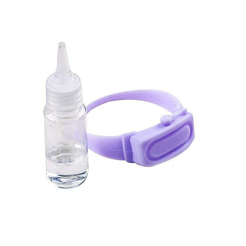 Easy Refill Adjustable Hand Sanitizer Bracelet Band Wristband - Purple