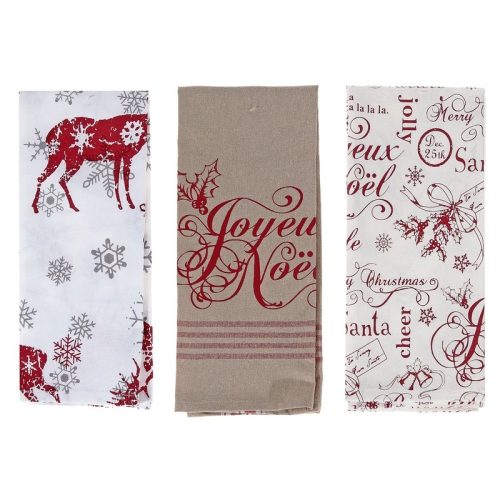 Imprimé Joyeux Noel Coton Serviette De Cuisine