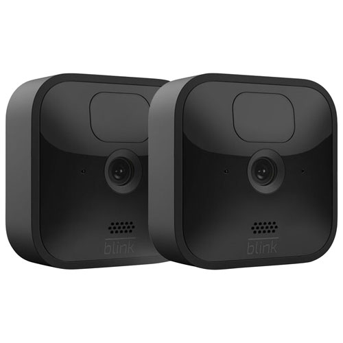 Système de surveillance à caméras IP d'extérieur sans fil 1080p de Blink - Ensemble de 2 - Noir