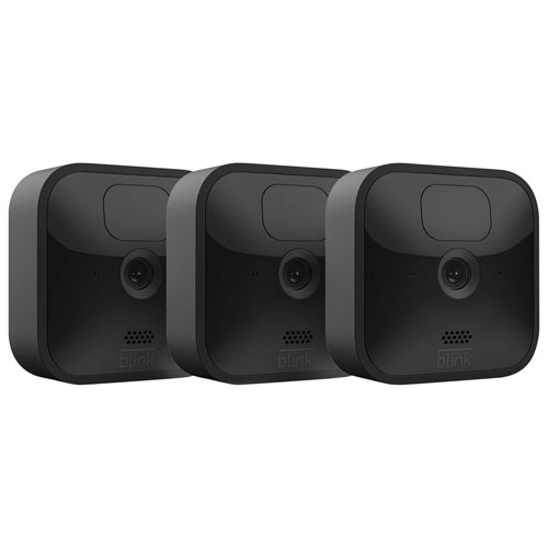 Système de surveillance à caméras IP d'extérieur sans fil 1080p de Blink - Ensemble de 3 - Noir