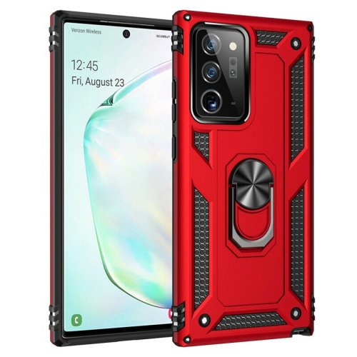 【CSmart】 Anti-Drop Hybrid Magnetic Hard Armor Case with Ring Holder for Samsung Galaxy Note 20, Red