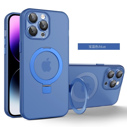 CC  Topsave Magnetic Ring Stand [Compatible With Magsafe]Translucent Back Slim Phone Case for Iphone 16 6.1" In Blue