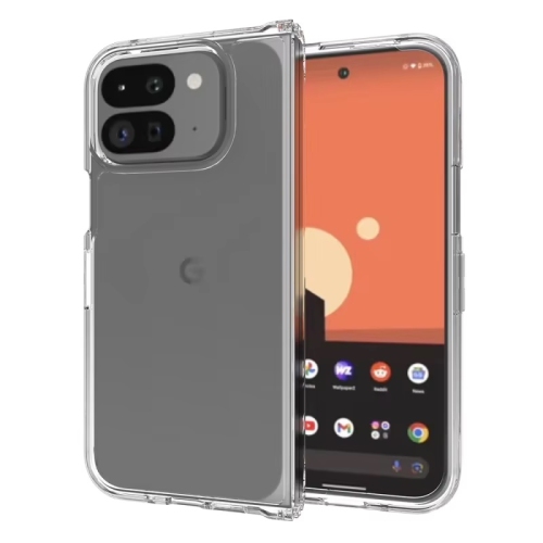 TopSave – coque arrière en polycarbonate rigide transparent avec étui souple en TPUR pour Google Pixel 9 Pro Fold