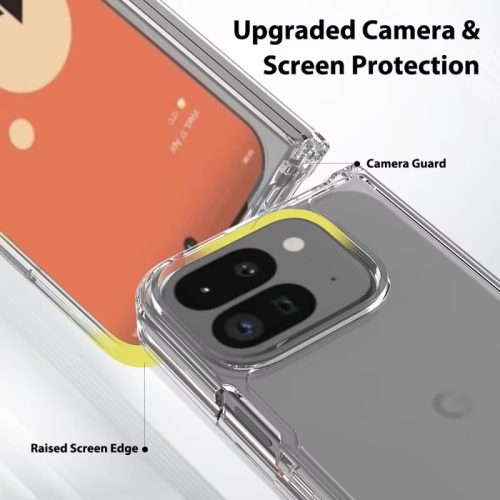 TopSave – coque arrière en polycarbonate rigide transparent avec étui souple en TPUR pour Google Pixel 9 Pro Fold