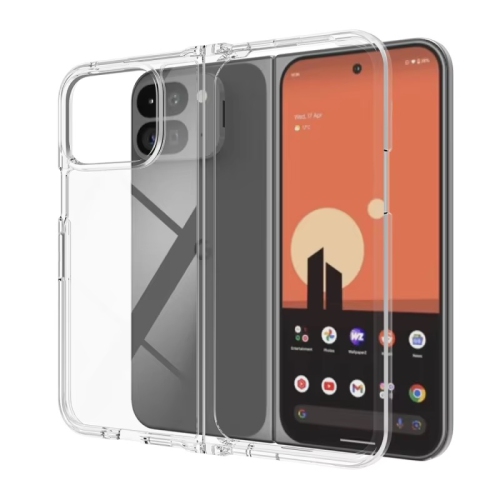 TopSave – coque arrière en polycarbonate rigide transparent avec étui souple en TPUR pour Google Pixel 9 Pro Fold