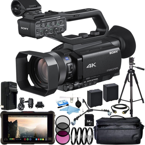 Sony HXR-NX80 Full HD XDCAM with HDR & Fast Hybrid AF w/ Atomos Ninja Inferno 7 HDMI Recording Monitor Accs Bundle- 2x Spare B - US Version w/ Seller Warranty