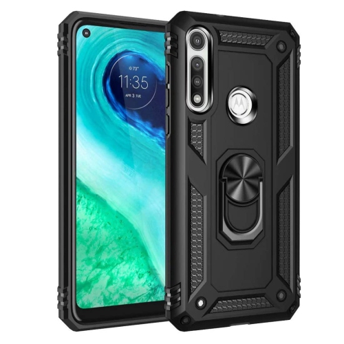 【CSmart personnalisé de protection magnétique hybride contre les chutes avec support à anneau pour Motorola G Fast, noir