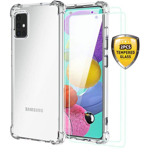 Screen Protector Clear Case Samsung A51 Tempered Glass