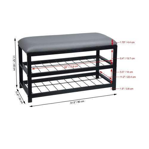 BANC À CHAUSSURES -GRIS