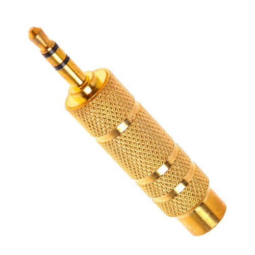 axGear Universal Brass 3.5mm Male to 6.5mm Female Stereo Audio Adapter Jack Connector