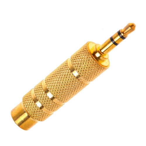 axGear Universal Brass 3.5mm Male to 6.5mm Female Stereo Audio Adapter Jack Connector