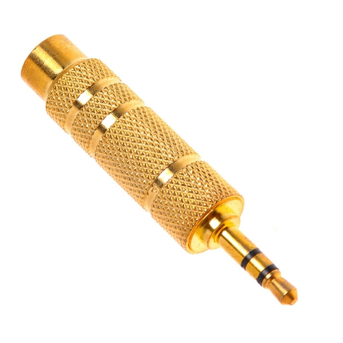 axGear Universal Brass 3.5mm Male to 6.5mm Female Stereo Audio Adapter Jack Connector