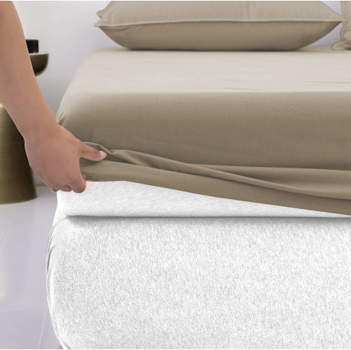 Lavish Touch 160 GSM 100% Cotton Fitted Sheets Double Mushroom