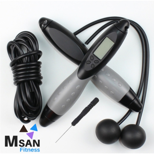 MSAN Fitness Electronic Cordless Skipping Rope with Fitness Tracker - Grey
