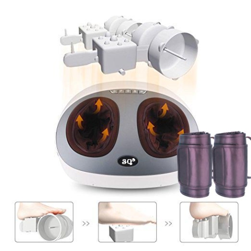 Foot Calf Massager Shiatsu Kneading Electric Massage Machine with Extra Two Massage Wraps for Calf Leg Waist