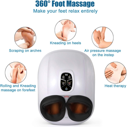 Shiatsu Foot Massager with Heat and Deep Kneading Compression Rolling Massage Machine for Circulation Plantar Fasciitis and Pain Relief with Auto